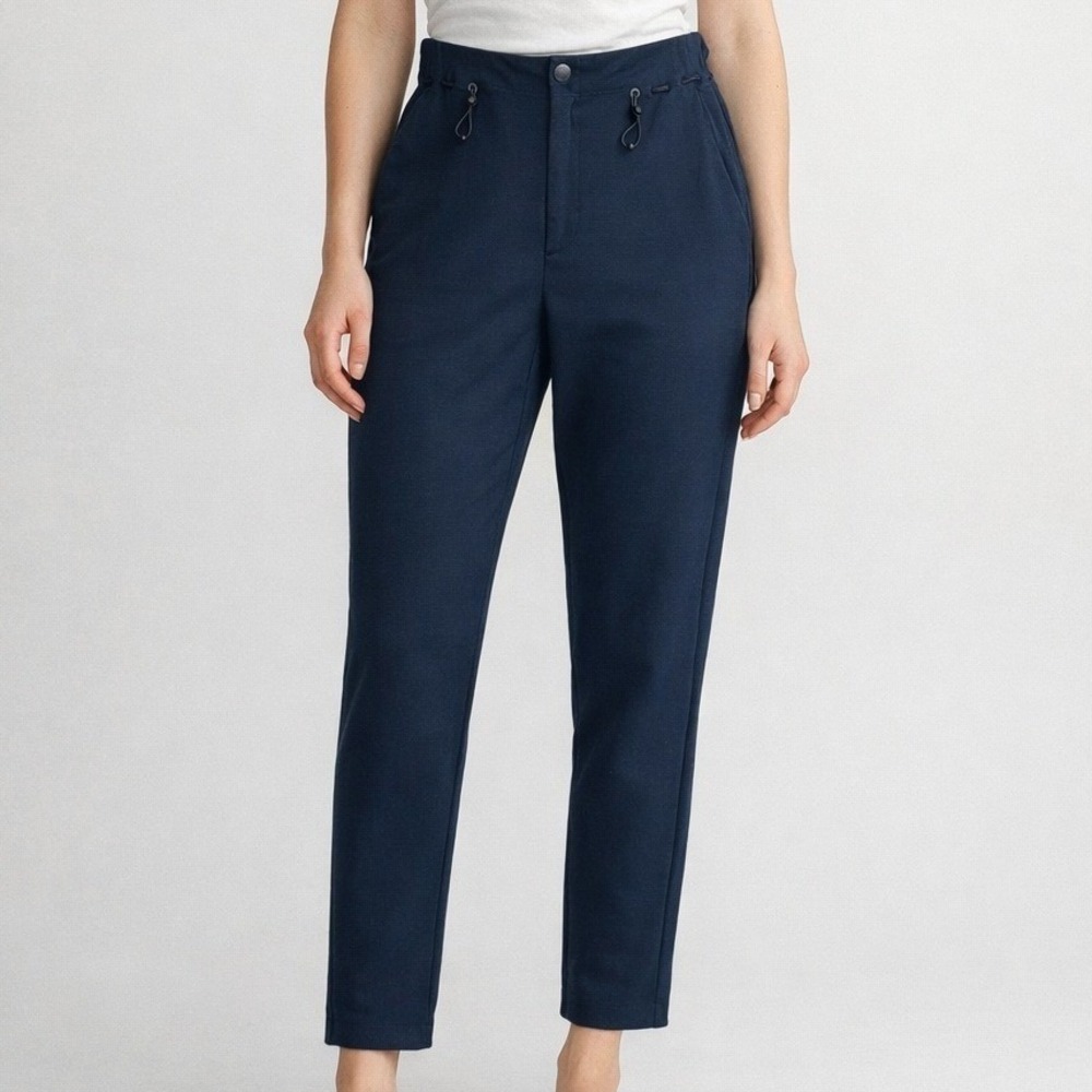 Scotch & Soda Tapered Leg Trouser Pants Size Medium Cinched Waist Navy Casual